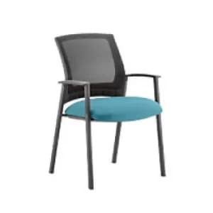 Image of Dynamic Visitor Chair Fixed Armrest Metro Seat Maringa Teal Fabric