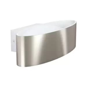 Image of Wall Light Colour White Satin Nickel Shade Transparent Plastic Bulb LED 10W