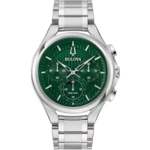 Image of Mens Bulova Stainless Steel Curv Proprietary Curv
