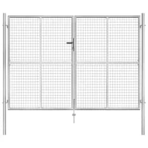 Image of Vidaxl Garden Gate Galvanised Steel 306X225cm Silver