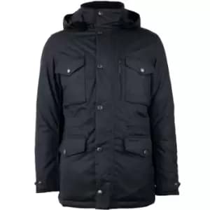 Image of Barbour Mens Winter Sapper Wax Jacket Black Slate Large