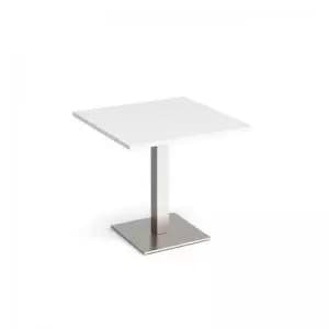 Image of Brescia square dining table with flat square brushed steel base 800mm