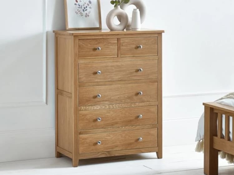 Image of Julian Bowen Mallory Oak 42 Drawer Chest of Drawers
