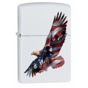 Image of Zippo Eagle Flag Classic White Matte