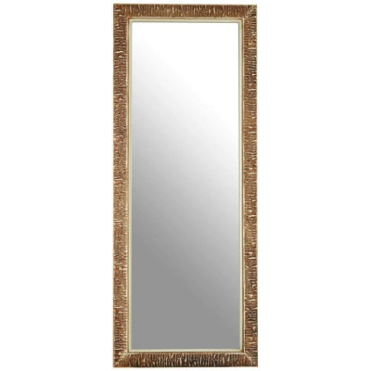 Image of Premier Housewares Zelma Champagne Finish Ridged Wall Mirror Silver