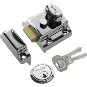 Image of Yale Traditional Nightlatch Narrow in Chrome Brass