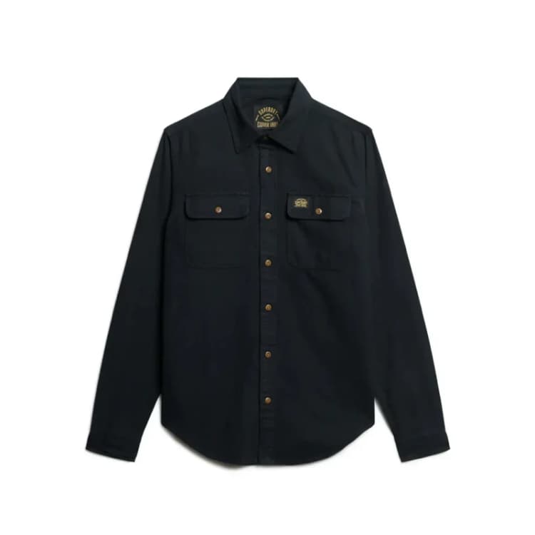 Image of Superdry Black Trailsman Relaxed Fit Overshirt Black Male 2XL 232492UK