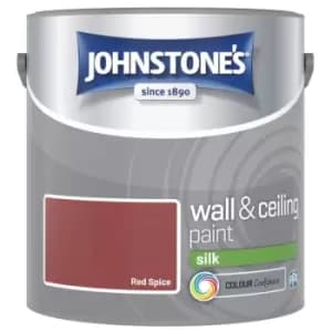 Image of Johnstones Vinyl Silk Emulsion Red Spice 2.5 Litre
