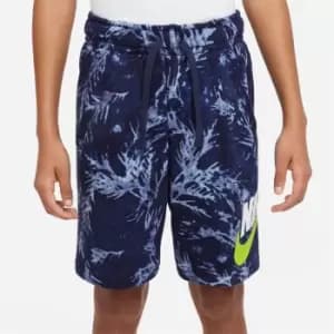 Image of Nike Nsw Washed Aop Ft Short - Blue