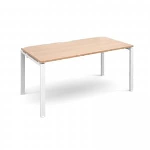 Image of Adapt II Starter Unit Single 1600mm x 800mm - White Frame Beech top