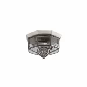 Image of Nielsen Fusaro 2 Light Satin Silver Octagonal Flush Mount Light Internal Porch