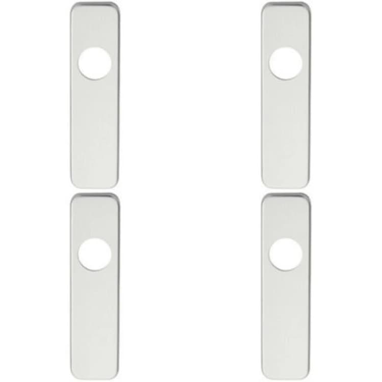 Image of Loops 4x PAIR Door Handle Latch Plate for Safety Levers 154 x 40mm Satin Aluminium Multi unisex