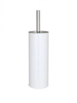 Image of Apollo Toilet Brush Holder ; White/Stainless Steel
