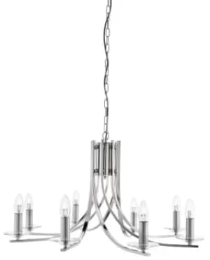 Image of Ascona 8 Light Chandelier Satin Silver Finish, E14