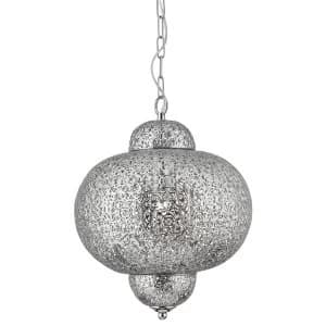 Image of 1 Light Moroccan Ceiling Pendant Shiny nickel, E27