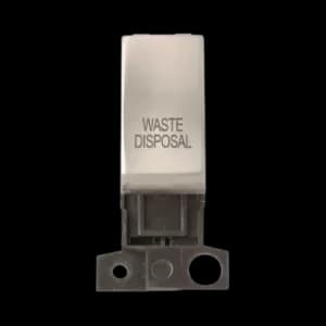 Image of Click Scolmore MiniGrid 13A Double-Pole Ingot Waste Disposal Switch Satin Chrome - MD018SC-WD