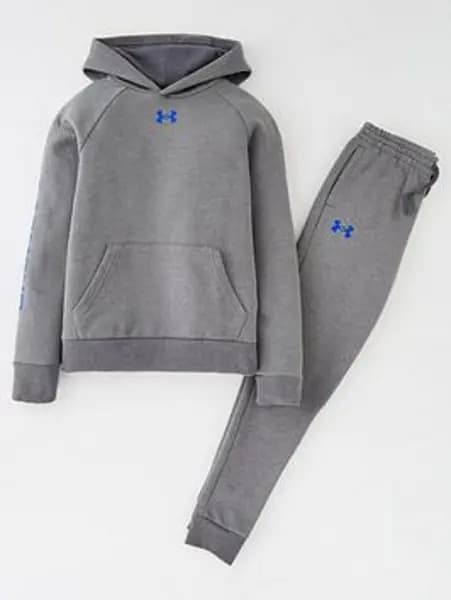 Image of Under Armour Boys Rival Fleece Tracksuit - Grey, Size XL=13-15 Years