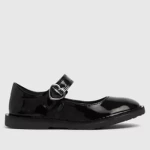 Image of Kickers Black Adlar Heart Girls Toddler Shoes
