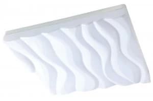 Image of Flush Ceiling Light Large Square 45W LED IP44 3000K, 4050lm, Matt White Acrylic