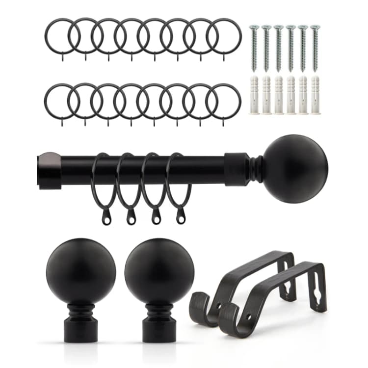 Image of Emma Barclay Ball - Extendable Curtain Pole with rings Curtain Poles 160-300cm Neutral 41668990000