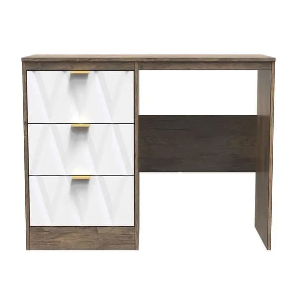 Image of Welcome Furniture Ready Assembled Las Vegas Vanity In White Matt & Vintage Oak LVF031WMVO