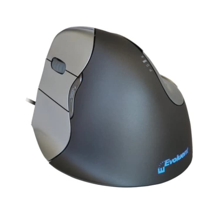 Image of BakkerElkhuizen Evoluent4 Left Handed Vertical Medium Wired Mouse Black/Grey/Silver BNEEVL4