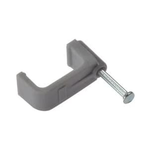 Image of ForgeFix Cable Clip Flat Grey 1.00mm Box 100