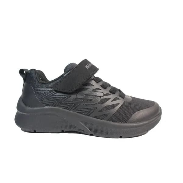 Image of Skechers Boys Microspec Texlor Lightweight Trainers UK Size 1.5 (EU 34) Black SKE1954-BBK-1.5