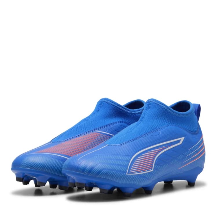 Image of Puma Ultra 5 Match Children Laceless Firm Ground Football Boots Blue/White male C11 (29)