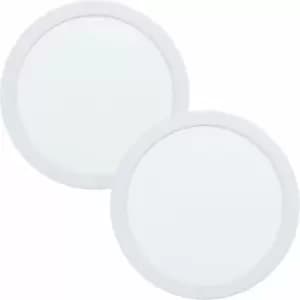 Image of 2 pack Wall / Ceiling Flush Downlight 216mm White Spotlight 16.5W 3000K led