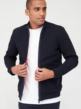 Image of Ted Baker Long Sleeved Knitted Padded Jacket - Navy, Size 5, Men