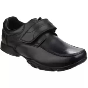 Image of Hush Puppies Boys Freddy 2 Leather Durable Back to School Smart Shoes UK Size 1.5
