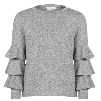 Image of Linea Ruffle Sleeve Loungewear Jumper - Grey