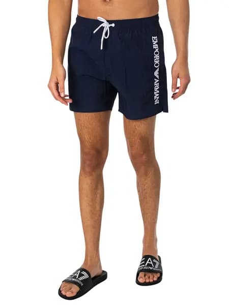 Image of Emporio Armani Side Brand Swim Shorts Navy Blue L