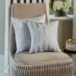 Image of Prestigious Textiles Quill Chenille Cushion Cover, Silver, 43 x 43 Cm