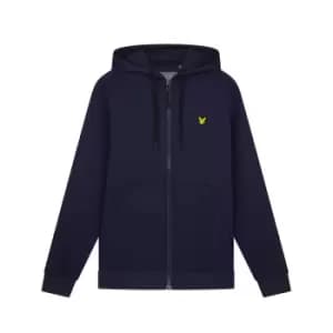 Image of Mens Full Zip Fly Fleece Hoodie - Navy - L