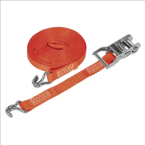 Image of Sealey TD1506J Ratchet Tie Down 25mm x 6mtr Polyester Webbing 1500kg Load Test