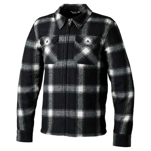 Image of RST Brushed Ce Mens Textile Shirt Black White Check 46