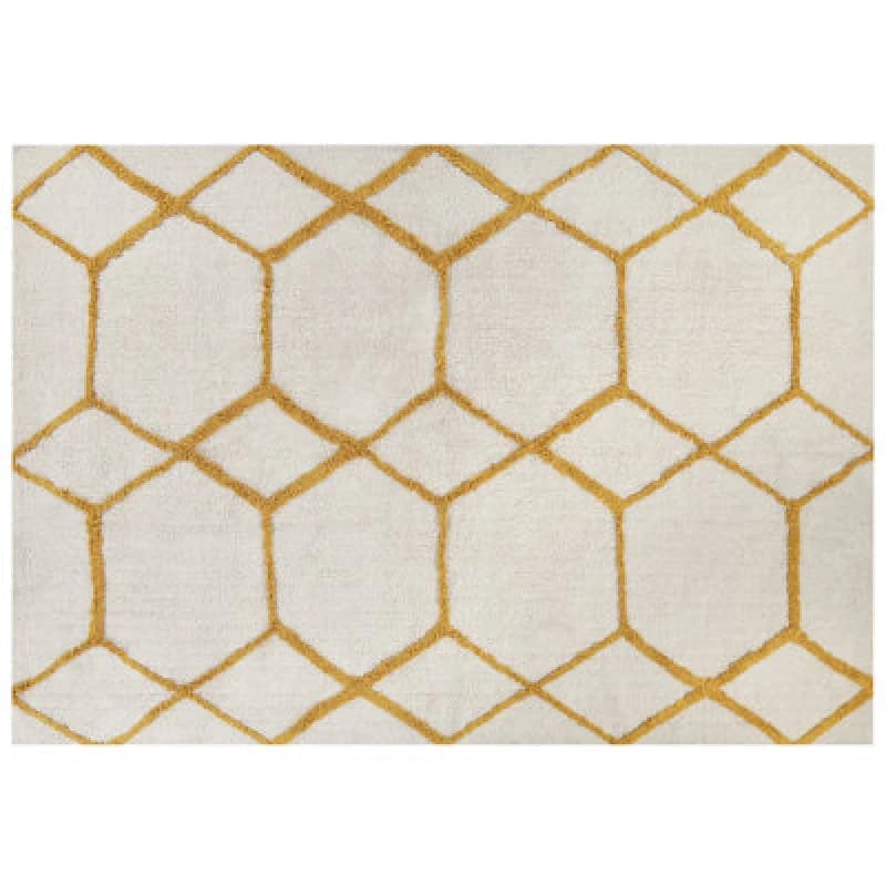 Image of Beliani Rug Beyler White 160 X 230 Cm Cotton