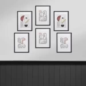 Image of Nielsen Pablo 6 Piece Black Wooden Picture Frame Set 30 x 40cm