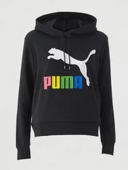 Image of Puma Classics Logo Hoodie - Black , Multi Size M Women