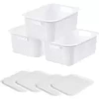 Image of SmartStore Storage Basket Plastic White 28 (W) x 37 (D) x 21 (H) cm