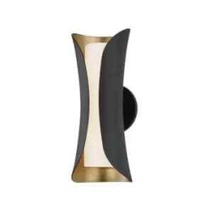 Image of Josie 2 Light Wall Sconce Gold, Black, Glass