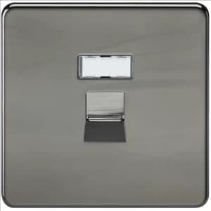 Image of KnightsBridge Screwless Black Nickel RJ45 Network Outlet Wall Socket