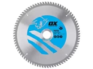 Image of OX Tools OX-TCTA-2503080 OX Alu/Plastic/Laminate Cutting Circular Saw Blade 250mm x 30 x 80T TCG