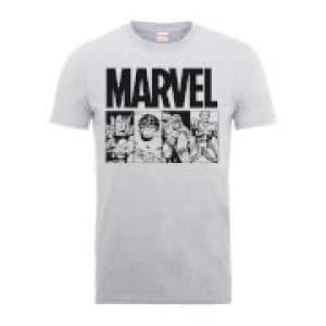 Image of Marvel Comics Action Tiles Mens Grey T-Shirt - L