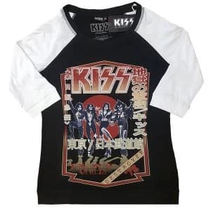 Image of KISS - Destroyer Tour '78 Ladies Medium T-Shirt - Black,White