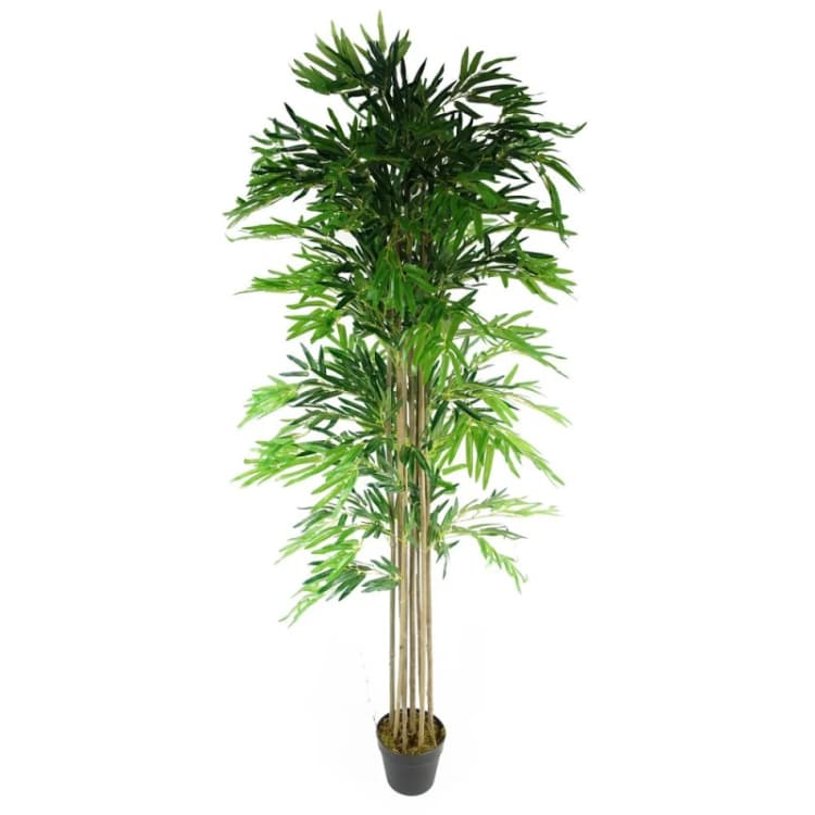 Image of Leaf Design 180cm (6ft) Artificial Bamboo Plants Trees (Natural Green - XL)