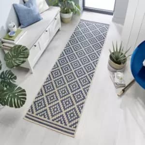 Image of Moretti Indoor Outdoor Runner Blue and Grey