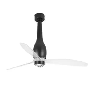 Image of Eterfan Matt Black, Transparent Ceiling Fan With DC Motor Smart - Remote Included